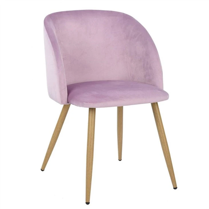 Rosa Modern Retro Stoff Armlen Uformell spisestuestol